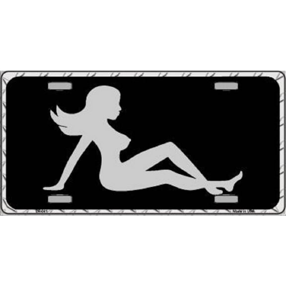 Mud Flap Girl Metal Novelty License Plate Tag - Aluminum ( 12 inch x 6 inch )