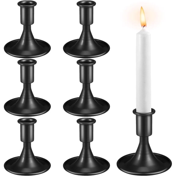 Candlestick Holders,Black Taper Candle Holder,Metal Candles Sticks Holders,Candle Holders for Table Centerpiece Wedding Christmas Table Decor, Set of 6