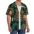 thumbnail image 2 of Rateoe Tropical Tribe Mask Pattern Men's Short Sleeve Classic Shirt, Casual Short-Sleeved Shirt, Lightweight Summer Shirt, Cuban Collar Shirt,Button-Front Shirt-Medium, 2 of 5