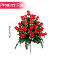 thumbnail image 3 of Artificial Cemetery Flowers for Grave, Red Plastic Rose Ground Insert for Memorial and Fall Gravesite Decor, 18.5 In, 3 of 7