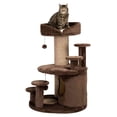 thumbnail image 6 of TRIXIE Emil Senior Plush & Sisal 3-Level 37.8" Cat Tower, Scratching Posts, Hammock, Brown, 6 of 8