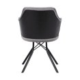 thumbnail image 5 of Darcie Contemporary Dining Chair in Black Powder Coated Finish with Grey Velvet and Black Brushed Wood Finish Back, 5 of 5
