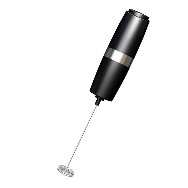 Mousseur à Lait à Piles - Acier Inoxydable, Poignée Ergonomique, Portable, Opération à un Bouton, pour Café, Cappuccino, Matcha et Plus
