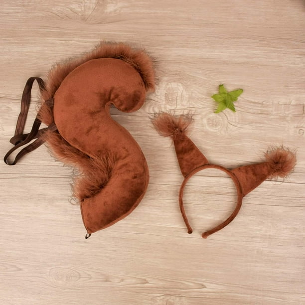 Disfraz De Ardilla Para Niños – Diadema De Orejas Y Cola De Peluche, Accesorios Unisex Para Halloween Y Juegos De Rol