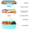 thumbnail image 2 of TRAHOO-Salad Container for Lunch, SWKIEN 68 oz Salad Bowl with 5-Compartment, Bento Lunch Box Container with 2pcs Salad Dressing Container to Go, Large Leak-Proof Bento Box Adult Lunch Box, BPA-Free, 2 of 4