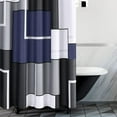 thumbnail image 2 of Blue Shower Curtain Shower Curtain Set for Bathroom Geometric Small Shower Curtain with Heavy Duty Water Repellent White Bathroom Curtain for Hotels Bathtubs, 36x72 Dark Blue, 2 of 6