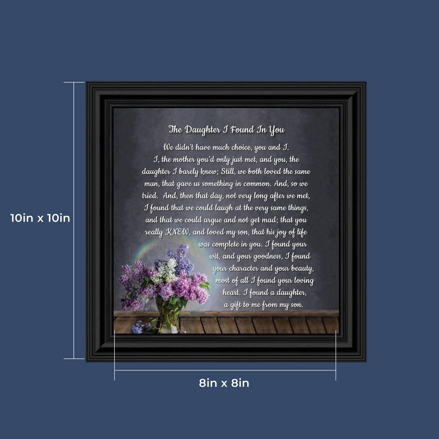 Daughter In Law Gifts from Mother In Law, Gift for Future Daughter In Law, Bonus Daughter Gifts from Mother of the Groom, Daughter In Law Birthday Card, The Daughter I Found In You Home Decor, 8716B