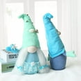 thumbnail image 5 of 2Pcs Ocean Day Decor Gnome Summer Holiday Decorations, Summer Beach Doll Elf Decorations Tree Ornaments, Blue Tomte Swedish Doll Handmade Luckily Figurine Gift for Home Office, 5 of 5