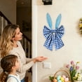 thumbnail image 5 of Cadancy Easter Decorations Bunny Ear Bows Plaid Front Door Hanging Ornaments Spring Home Decor Indoor Outdoor Wall Fireplace Mantel Easter Decoration(16x8 Inch), 5 of 6
