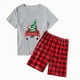 thumbnail image 3 of Pijamas familiares a juego de Navidad, conjunto de Pijamas cortos de camión a Cuadros rojos con Árbol de Navidad, pijamas de bebé, 3 of 3