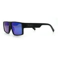 thumbnail image 6 of Kush Mens Bold Angular Line Flat Top Rectangle Plastic Sunglasses Matte Black - Green Mirror, 6 of 7