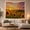 Farmhouse Field, variant on Sunflowers under Wavy Sunset Rays with Sparkles, Playful Psychedelic for Flower Lovers, Floral Wall Art, Housewarming Gift, Tapestry Wall Hanging for Bedroom and Studio