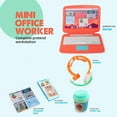 thumbnail image 6 of Pretend Play Toys, Kids Work Toys from Home Office, Pretend Work Station Set with Fake Laptop,4 Velcro App Stickers,Toy Cell Phones,Headset & Coffee Cup, Work Simulation Office Play for KIds Ages 3+, 6 of 7