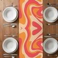 thumbnail image 6 of Pink Abstract Table Runner - 36 Inch Long, Kitchen Dining Table Runner Dresser Scarves, Modern Geometric Distortion Texture Fluid Art Farmhouse Decor for Coffee Tables Wedding Party Banquet, 6 of 8