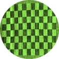 thumbnail image 1 of Ahgly Company Indoor Round Checkered Green Modern Area Rugs, 7' Round, 1 of 4