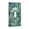 thumbnail image 2 of Yayeee Toggle Light Switch Wall Plate 1-Gang 4.5"x2.7" Home Decorative Outlet Cover, Green Forest Pattern, 2 of 7