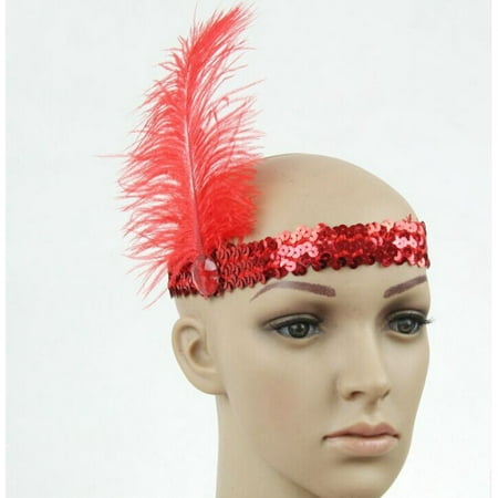 Feather 1920s Flapper Sequin Charleston Costume Headband