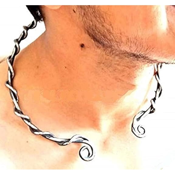 Iron Torc Necklace Viking Medieval Nordic Costume Reenactment LARP Jewelry