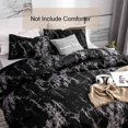 thumbnail image 5 of Juego de funda de edredón King Bedding de mármol negro oscuro, 3 piezas - 1000 - Funda de edredón de microfibra de lujo con cierre de cremallera, lazos - Estilo moderno orgánico para hombres y mujeres, 5 of 5