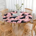 thumbnail image 3 of Rottweiler Dogs with Pioneer Flower Round Fitted Tablecloth with Elastic Edge,Dining Table Cover Waterproof,Outdoor Round Tablecloth for Camping,Dining,Indoor and Outdoor, 3 of 7