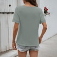 thumbnail image 4 of Endives Women's Short Sleeved T Shirt V Neck Thin Basic Tee Comfortable Tee Summer Green, 4 of 6