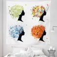 thumbnail image 1 of Colorful Tapestry, 4 Season Woman Hair Design Warm Toned Leaves Blooming Flowers and Snowflakes, Fabric Wall Hanging Decor for Bedroom Living Room Dorm, 5 Sizes, Multicolor, by Ambesonne, 1 of 1