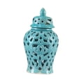thumbnail image 2 of Jarrón de cerámica con diseño de jengibre, ideal como jarrón decorativo para oficina, fiestas y decoración del hogar. azul, 2 of 9