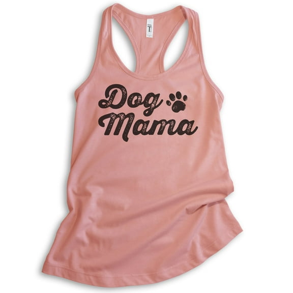 Dog Mama Tank Top, Ladies Racerback Tank Top, Dog Mom, Dog Lover Tank, Desert Pink, Medium
