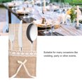 thumbnail image 4 of Juego de 10 unidades de bolsa de arpillera para tenedor y cuchillo Zhivalor decoración de boda, 4 of 8