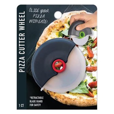 Gwen Studios 4" Ergonomic Stainless Steel Pizza Cutter Wheel with Rubberized Grip