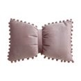 thumbnail image 1 of Zhuge Almohada decorativa para el hogar, almohada con forma de lazo de bola de pelusa de cisne de color sólido, funda de almohada dulce, cojín de sofá que puede tener dos usos (rosa), 1 of 5