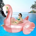 thumbnail image 1 of Giant Inflatable Flamingo Ride On Pool Float,blow Up Pool Floatie With Fast Valves Swimming Floating Raft, Lounge, Summer Party Decorations Toys For K-SHUNJING, 1 of 4