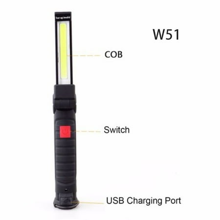 

Rechargeable Foldable Cob Led Light Lamp Torch Flashlight Usb Work Light