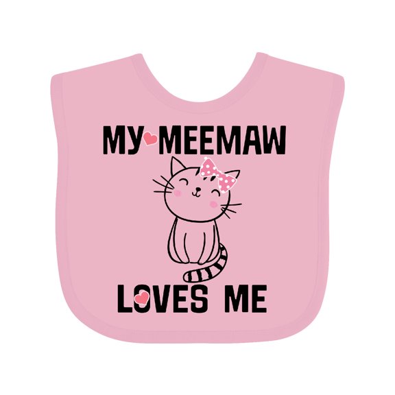 Inktastic My Meemaw Loves Me Girls Girls Baby Bib