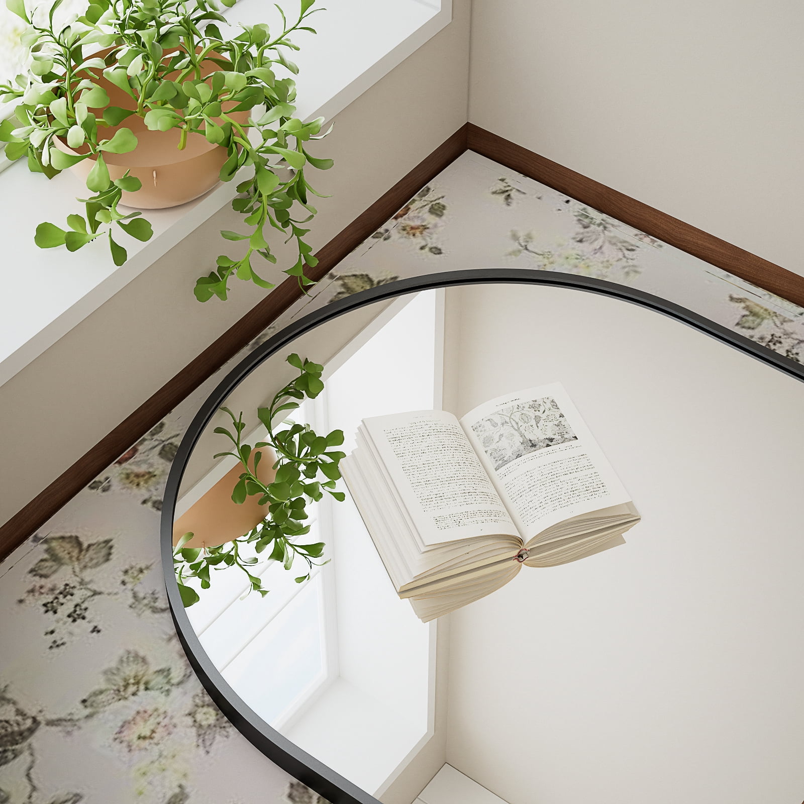 Dscont 34"x76" Arched Full Length Mirror Modern Floor Mirror with Aluminum Frame, Black