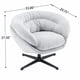thumbnail image 4 of Silla de oficina de chenilla moderna, silla de acento giratoria de 360 ° con cojín extraíble, silla de oficina redonda, base de metal negro, 4 of 5