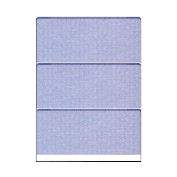 Zapco High-Security Check Paper, Blue w Complex Background Pattern, 8-1/2" x 11", Microperfed with 3-Up Checks, 12 Security Features - PACK OF 250 SHEETS