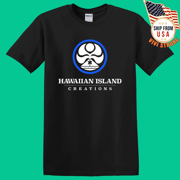 HIC Hawaiian Island Creations Men's Black T-Shirt Size S - 5XL