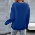 thumbnail image 4 of Sweatshirt for Women Casual Long Sleeve Crewneck Letter Printed Loose Womens Tops,Blue,L, 4 of 7