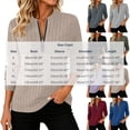 thumbnail image 4 of Jinhomg Womens 1/4 Half Zip Sweatshirts Striped Knitted Tunic Casual Crew Neck Pullover Long Sleeve Lightweight Textured Solid Fall Tops Purple,XXL, 4 of 8