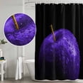 thumbnail image 4 of Polyester Fabric Purple Fruit Shower Curtain, Modern Minimalist Decor Black Background Waterproof Bathtub Curtain Bathroom Decor Set with Hooks 36 x 72 Inches, 4 of 6