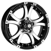 Viking Series Machined Lip and Face Gloss Black Aluminum Trailer Wheel with Black Cap - 15" x 5" 5 On 4.5 - 2150 LB Load Carrying Capacity - 0 Offset