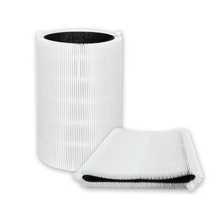 PUREBURG 2-Pack Replacement Filter Compatible with Blueair Blue Pure 411 Air Purifiers ,2-Pack H13 True HEPA with Activated Carbon 2-in-1