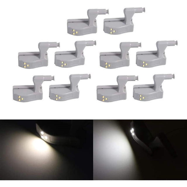 10 Uds luces Led para armario luz Universal con Sensor de bisagra para armario K BRILLAR Rojo Verde