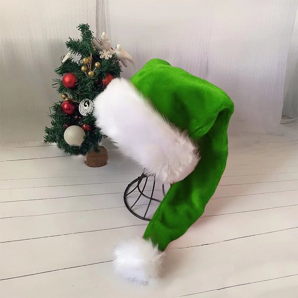 Gorros navideños Gorro de felpa grueso para Año Nuevo Gorro para adultos y niños Adornos navideños para el hogar Regalos navideños de Papá Noel Gorro cálido de invierno