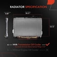 thumbnail image 2 of A-Premium Engine Coolant Radiator with Transmission Oil Cooler Compatible with Hyundai Veracruz 2007 2008 2009 2010 2011 2012 V6 3.8L Automatic Transmission, Replace# 8012959, 253103J100, 2 of 8