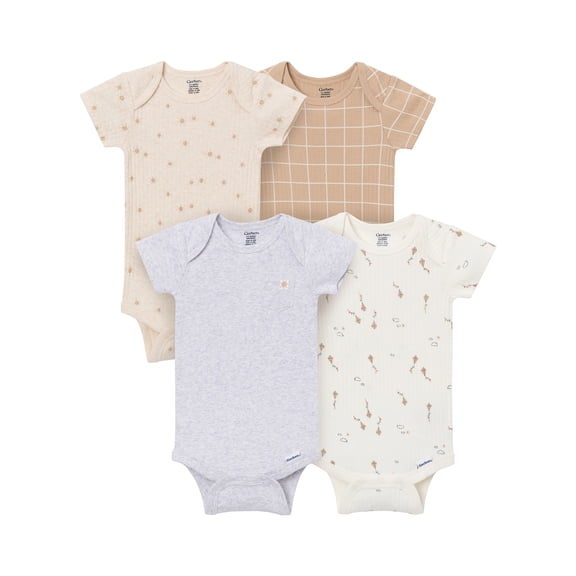Onesies Brand Baby Neutral 4pc Short Sleeve Bodysuit, Sizes (0-3 Months - 24 Months)