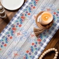 thumbnail image 3 of Independence Day Table Runner 72 Inches, Blue Truck USA Flag Floral Wooden Bed Runner Dresser Scarves Tabletop for Indoor Outdoor Parties/Ceremony/Banquet, 18" x 72", 3 of 9