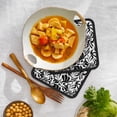 thumbnail image 5 of 1 PCS Pot Holders for Kitchen - Heat Resistant Silicone Pot Holders with Hanging Loop, vibrant boho flower black white Non Slip Oven Hot Pads, Potholders for Decor Baking Cooking Kitchen, 5 of 6
