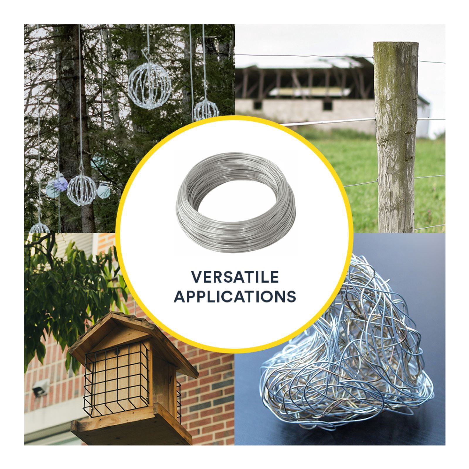 (3 pack) Ook Hanging Wire, 250 ft, 10 lbs, 24 Gauge, Galvanized Steel, Silver